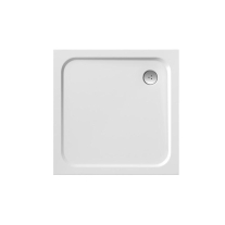 Cădiță de duș din compozit Ravak Perseus Pro Chrome, 90 x 90 cm, albă